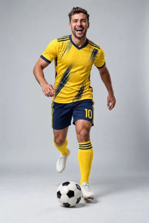 Sarı Lacivert Halı Saha Forma