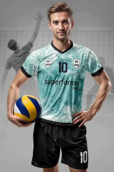 Yeşil Beyaz Erkek Voleybol Forması