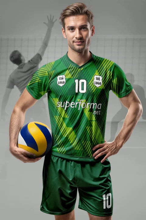 Sarı Yeşil Pro Erkek Voleybol Forması